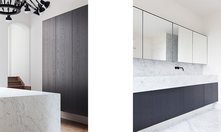 Oud herenhuis A — slaapkamer met ingebouwde kastenwand